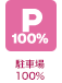 駐車場100％